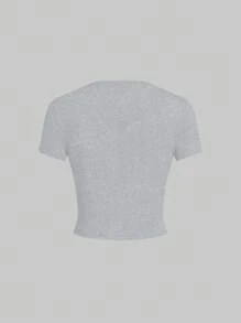 SHEIN EZwear 5件装基本款纯色修身短袖T恤 - 彩色 - 查看 7