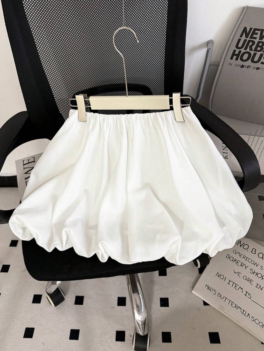 INAWLY Falda sólida con cintura elástica para el verano