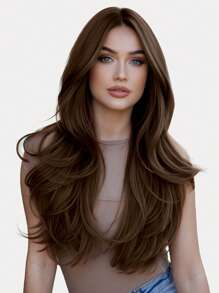 Extensiones de cabello humano con clip, cabello brasileño liso, color marrón oscuro, extensiones con clip Remy de 14 a 20 pulgadas para mujeres - S2 - Ver 2