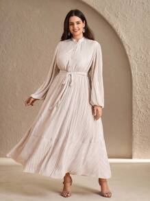 Chikora Elegantes langes Plisseekleid für Damen in Übergröße Plissee-Maxikleid Plisseekleider für Damen Elegantes Langarmkleid Langärmliges Plissee-Maxikleid in Übergröße Plissee-Maxikleid in Übergröße Elegantes Kleid in Übergröße Business-Casual-Outfits für Damen Business Casual Business Casual Kurvenreiche Damen-Outfits für Lehrerinnen Übergröße Lehrerkleid Homecoming-Kleid Winterkleider für Damen Herbstkleider für Damen Winter-Outfit für Damen Fließendes Kleid