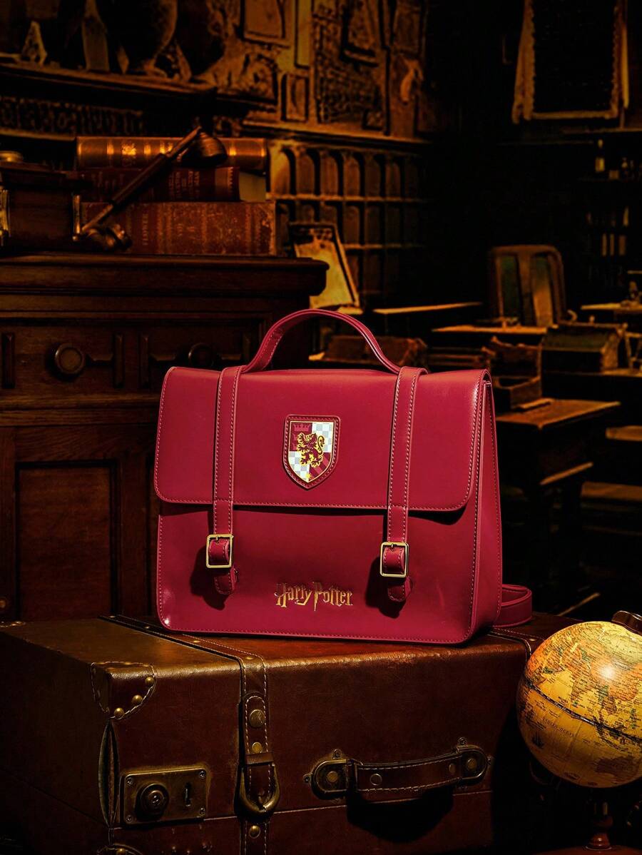 HARRY POTTER X SHEIN Red School Fashion Backpack With Badge Design For Women - Red - View 1
