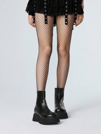 Grunge Punk Botines de plataforma de estilo británico punk con suela gruesa, puntera redonda, cremallera elástica en la parte trasera y tacón de 2.0 pulgadas de grosor para mujer, ideales para uso casual, al aire libre y para ir al trabajo