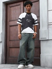 PAVTROS Áo thun nam in hình ngôi sao phối màu thời trang, quà tặng bạn trai chồng theo phong cách Rapper dạo phố thường ngày - Nhiều màu - Xem 3