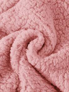 新生男婴可爱考拉图案连帽刺绣3D泡泡耳抓绒连体衣，秋冬 - 淺粉色 - 查看 4