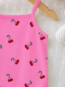 SHEIN 女婴休闲背带连体衣，适合春夏季 - 彩色 - 查看 4