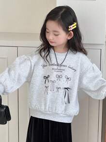 Dazy Kids 女童圆领针织印花卫衣，秋季服装