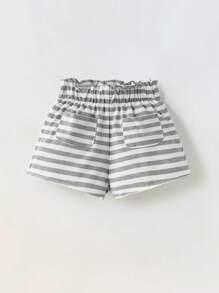 Maija Kids Maija Kids Pantalón de 3/4 con rayas y volantes para niña - Blanco - Ver 1