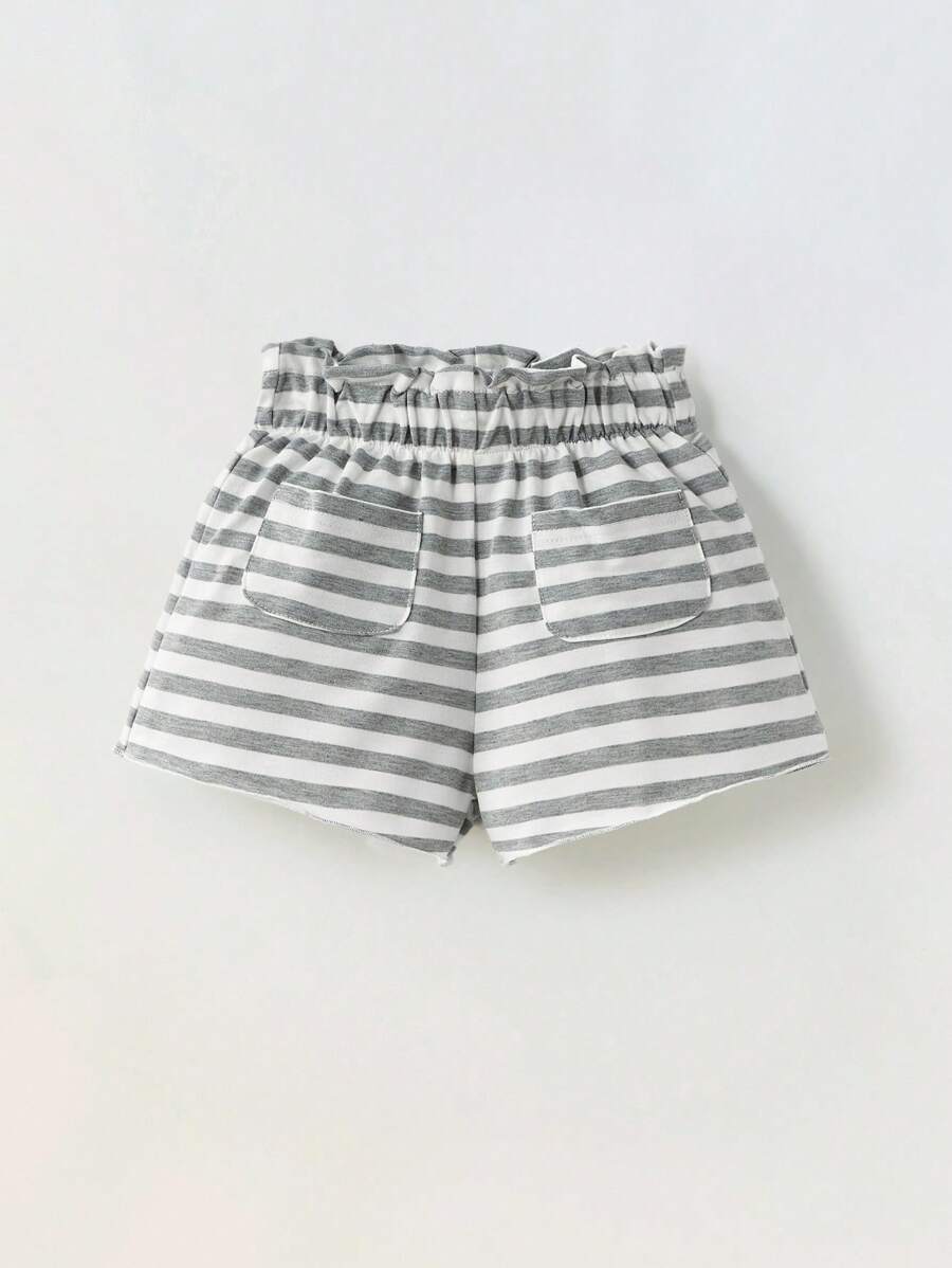 Maija Kids Maija Kids Pantalón de 3/4 con rayas y volantes para niña - Blanco - Ver 1