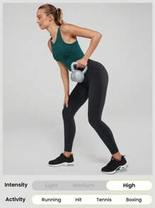 GLOWMODE Powersculpt™-Air Racerback Tank Round Neck Waist Length Medium Support Impact Running Training Quick Dry Moisture Wicking Cool Feeling Gym Fall Winter