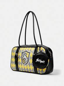 HARRY POTTER X SHEIN Túi đeo vai họa tiết kẻ caro và chữ cái cho nữ - Màu vàng - Xem 3