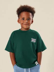 SUMWON Tokyo Japan Racing Club Streetwear Graphic T Shirt Youth Casual Summer Urban Style Modern Car Print Crew Neck Soft Cotton Blend Daily Wear - Green - View 2