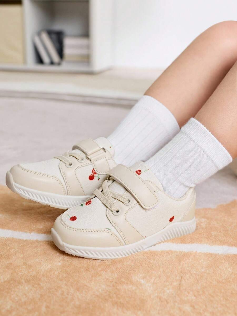 SHEIN 1 Đôi giày thể thao đế mềm chống trượt thêu hoa quả cho bé, nhẹ và đa năng, mùa xuân/thu - Nhiều màu - Xem 1