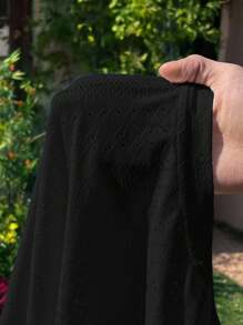 Solflare 黑色刺绣镂空大码T恤，夏季时尚单品 - 黑色 - 查看 6