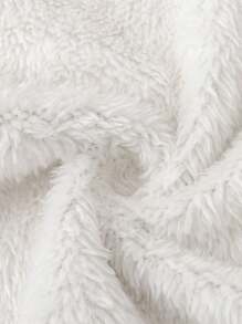 SHEIN Kurtka dla młodej dziewczyny, swobodna, z grubego, zamszowego materiału z podszewką termiczną i kołnierzem typu "turndown", modna, uniwersalna na codzienne wyjścia, pasująca do różnych swetrów, koszulek i spodni, na jesień/zimę