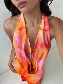 Aloruh 女式休闲全印花垂坠领长裙 - 彩色 - 查看 5