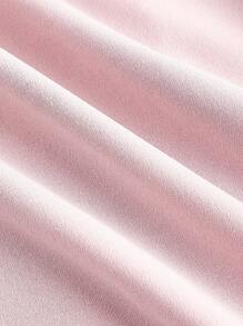 SHEIN MOD Women's Rhinestone Embellished Pink Straight Crew Neck Dress - Pink - View 4