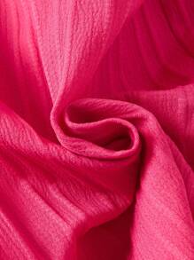 SHEIN 2pcs/Set Girls' Floral All-Over Print T-Shirt And High Waist Textured Wide Leg Pants Set - Hot Pink - View 6