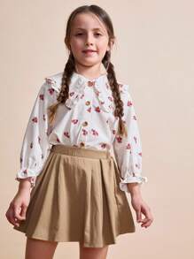 Maija Kids Maija Kids 女童碎花荷叶边领纽扣长袖衬衫 - 彩色 - 查看 1