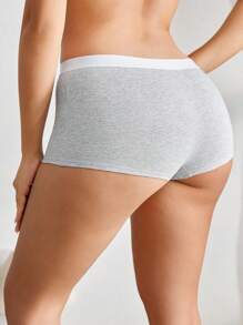 Ocili Women's Comfortable Minimalist Contrast Color Casual Briefs - Light Grey - View 2