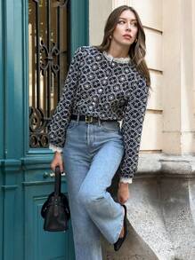 Pariaura 2025 Autumn And Winter New Shirts, French Embroidery Patchwork Lace Long-Sleeved Shirts, Fashionable And Elegant Women's Tops, Hollow Embroidery Shirts, Navy Blue High-Grade Fabric Shirts, Collar + Cuffs Splicing Lace, Single-Breasted Button Exquisite Shirts, Elegant And Atmospheric, Versatile Commuting, High-Grade Embroidered Fabric Shirts, Women's Autumn And Winter Shirts, Women's Autumn And Winter Going Out Shirts, Women's Versatile Commuting Shirts, Autumn, Winter, Women's Shirts, Open Placket Shirts, Autumn And Winter Wear, White Lace With Navy Blue Fabric Shirts.