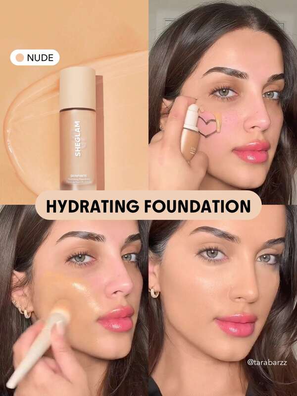 SHEGLAM Skinfinite Hydrating Foundation-Nude Flawless Dewy Foundation Hydrating Coverage Invisible Pore Concealer Pore-Less Non-Greasy Lightweight Natural Soft Liquid Foundation Christmas Winter  Foundation Graduation Birthday Holiday Summer Fall Autumn Y2K Fancy Fashion Women Makeup Cosmetic Party Beach Travel Camping Outdoors School Campus Trip Festivals Decor Gift Present Rose Girl Cosplay Best Color Charm Vibe