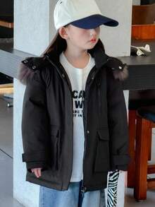 Dazy Kids 女童棉衣，小女孩秋装 - 黑色 - 查看 5