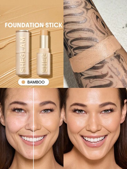 SHEGLAM Skin Magnet ستيك كريم أساس عالي التغطية-Bamboo ماركة تجميل ومكياج للنساء والفتيات
