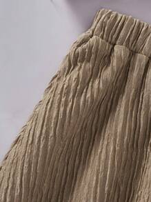 Girls Casual Top With Woven Hem And Skirt, Summer - Brown - View 5