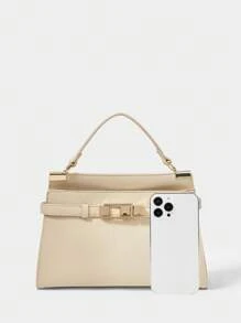 SHECARRY Women's Fashionable Versatile Minimalist Shoulder Bag & Handbag - Beige - View 5