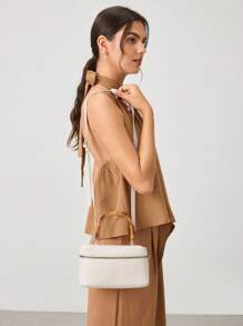 SHECARRY Borsa a spalla minimalista e versatile alla moda, colore bianco