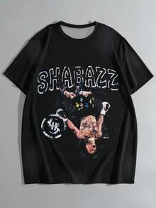 Manfinity Dauomo Men's Person Graphic Print Round Neck Short Sleeve Casual T-Shirt - Multicolor - View 1