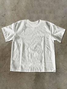 INAWLY Plus Size Women Social Media Kills Romance Slogan Printed Round Neck T-Shirt - White - View 2