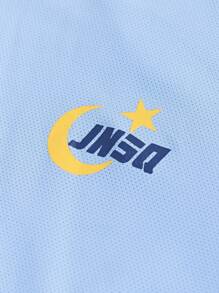 JNSQ 返校服，青少年女孩和男孩服装，运动服，女孩和男孩专业运动长袖 T 恤，秋季儿童圆领撞色趣味字母图案印花长袖 T 恤