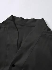 Calvornis 男士休闲商务撞色纽扣长袖衬衫 男士正装衬衫 修身男士衬衫 男士弹力衬衫 商务休闲上衣男士 男士灰色正装衬衫，复古风格 - 深灰色 - 查看 4