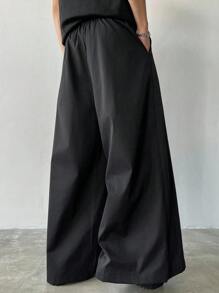 Claim Dot Quần váy 2 trong 1 Manfinity Hypemode Niche Design, quần ống rộng dáng suông kiểu Nhật màu tối dành cho nam, thích hợp cho mùa thu đông, quà tặng bạn trai, quà Giáng sinh. - màu đen - Xem 2