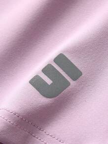 JNSQ Tween Girls Back To School Outdoor Sports Loose Shorts, Children's Elastic Waist 3M Reflective Patchwork Contrast Color Professional Outdoor Sports Shorts - Pink - View 10