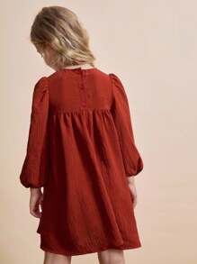 SHEIN Vestidos de manga larga bordados para niñas, otoño - Multicolor - Ver 7