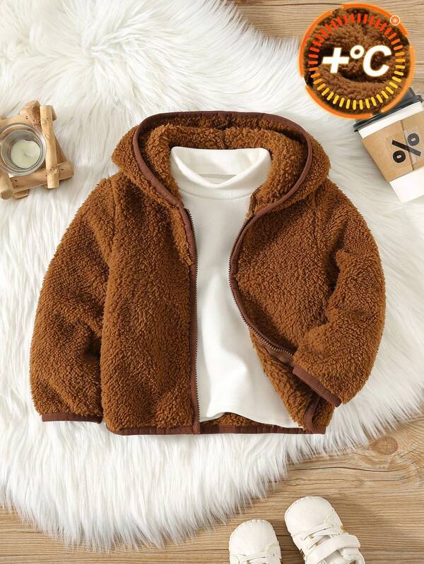 Baby Jungen Plüsch minimalistische lässige Langarm Jacke