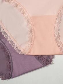 SHEIN 5件套女士蕾丝拼布比基尼内裤 - 彩色 - 查看 8