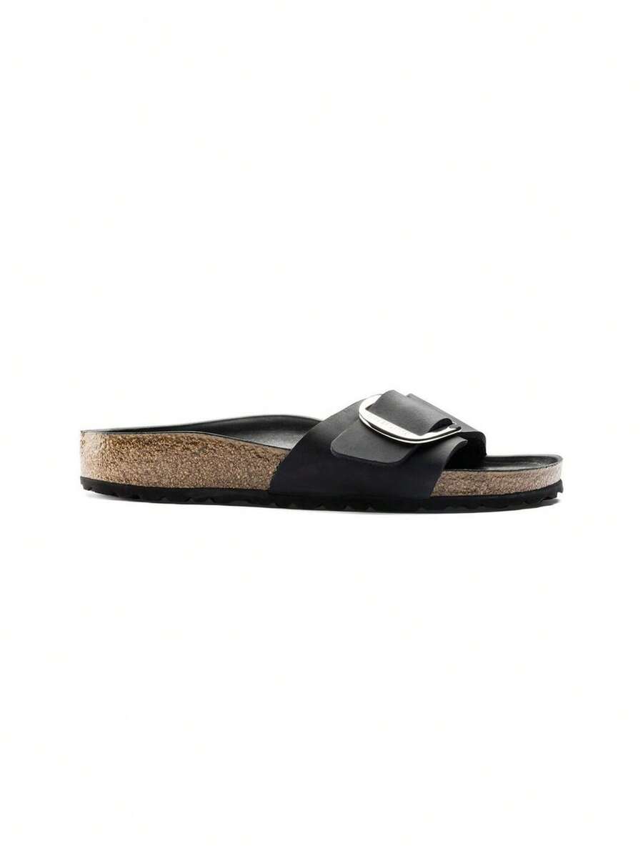 Birkenstock Madrid Big Bucket LEOI 黑色 HEX 平底凉鞋，适合日常穿着 - 黑色十六進位 - 查看 1