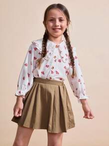 Maija Kids Maija Kids 年轻女孩休闲纯色百褶裙 - 彩色 - 查看 1