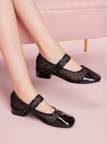 CUCCOO DOLLMOD Fashionable & Elegant Versatile Black Mesh Patchwork High Heel Pumps For Women For Christmas - Black - View 1