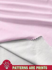 EMERY ROSE Lässiges T-Shirt mit Retro-Streifendruck und lockerem, kurzärmligem V-Ausschnitt und Tasche für Übergröße, Sommer