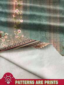 EMERY ROSE Plus Size Casual Floral Print Minimalist T-Shirt, Suitable For Summer