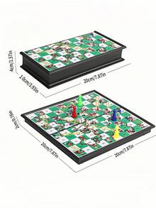 Magnetic Snakes And Ladders Board Game Set, Folding Portable Design And Light-Weight, Travel Game Set Gift ,Family Fun Toys