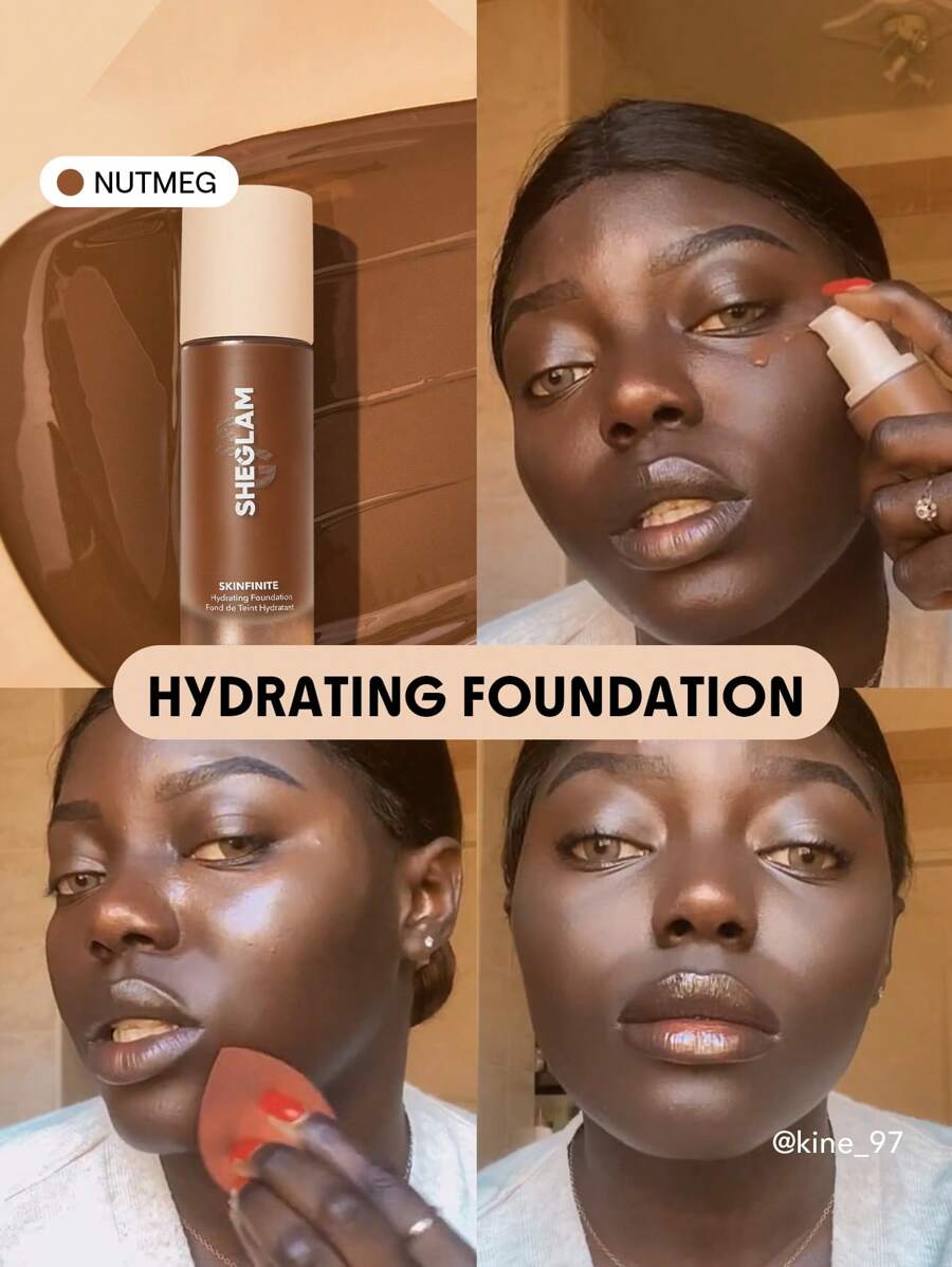 SHEGLAM Fondotinta Idratante Skinfinite-Nutmeg Fondotinta Flawless Dewy Copertura Idratante Correttore Per Pori Invisibili Fondotinta Liquido Morbido Naturale Leggero Non Unto Senza Pori Fondotinta Natale Inverno Marchio Bellezza Trucco Cosmetico Per Donne Ragazze Perfetto Per Estate Primavera Ideale Per Y2K Elegante Moda Adatto Per Compleanno Festa Della Mamma Regalo Festa Pronto Migliore Colore