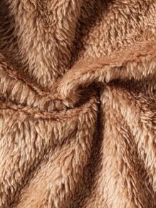 SHEIN Playful Pals 1件婴儿男童字母拼接细节泰迪绒内衬毛绒全拉链外套，冬季保暖外套，带口袋和帽子（6个月-3岁），适合户外、日常穿着、旅行，可爱男童秋冬服装，男童街头风冬季外套，男童冬季服装，男童套装，男童绗缝外套，男童冬季外套，男童外套，男童冬季大衣，男童冬季外套，男童黑色外套