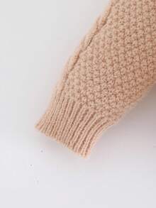 SHEIN Infant Boys' Casual Fitted Long Sleeve Crew Neck Cardigan,In Fall/Winter