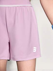 JNSQ Tween Girls Back To School Outdoor Sports Loose Shorts, Children's Elastic Waist 3M Reflective Patchwork Contrast Color Professional Outdoor Sports Shorts - Pink - View 6