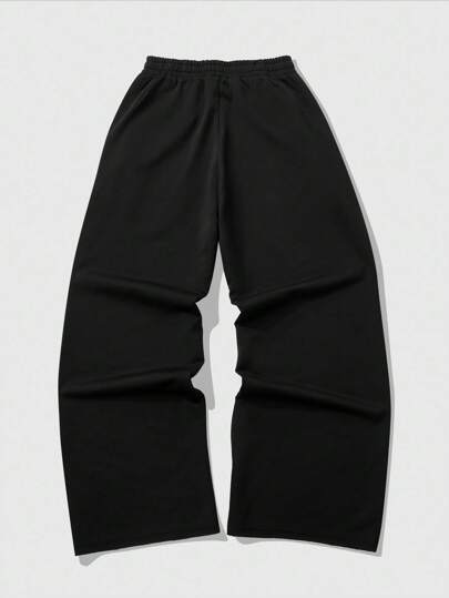 Street Life Pantalon de survêtement unisexe style streetwear avec texte anglais et strass, coupe droite